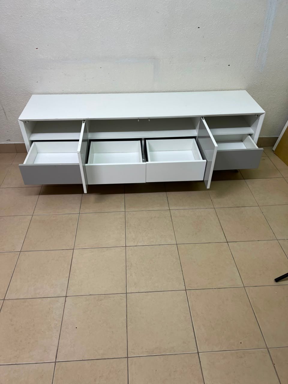 Modern Two-Tone Media Console / TV Stand – White & Light Grey with Angled Legs - Image 17