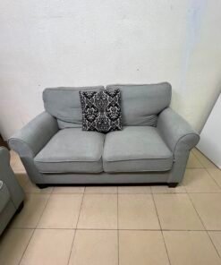 Classic Light Grey 2-Piece Sofa Set – Elegant Rolled Arm Design - Image 5