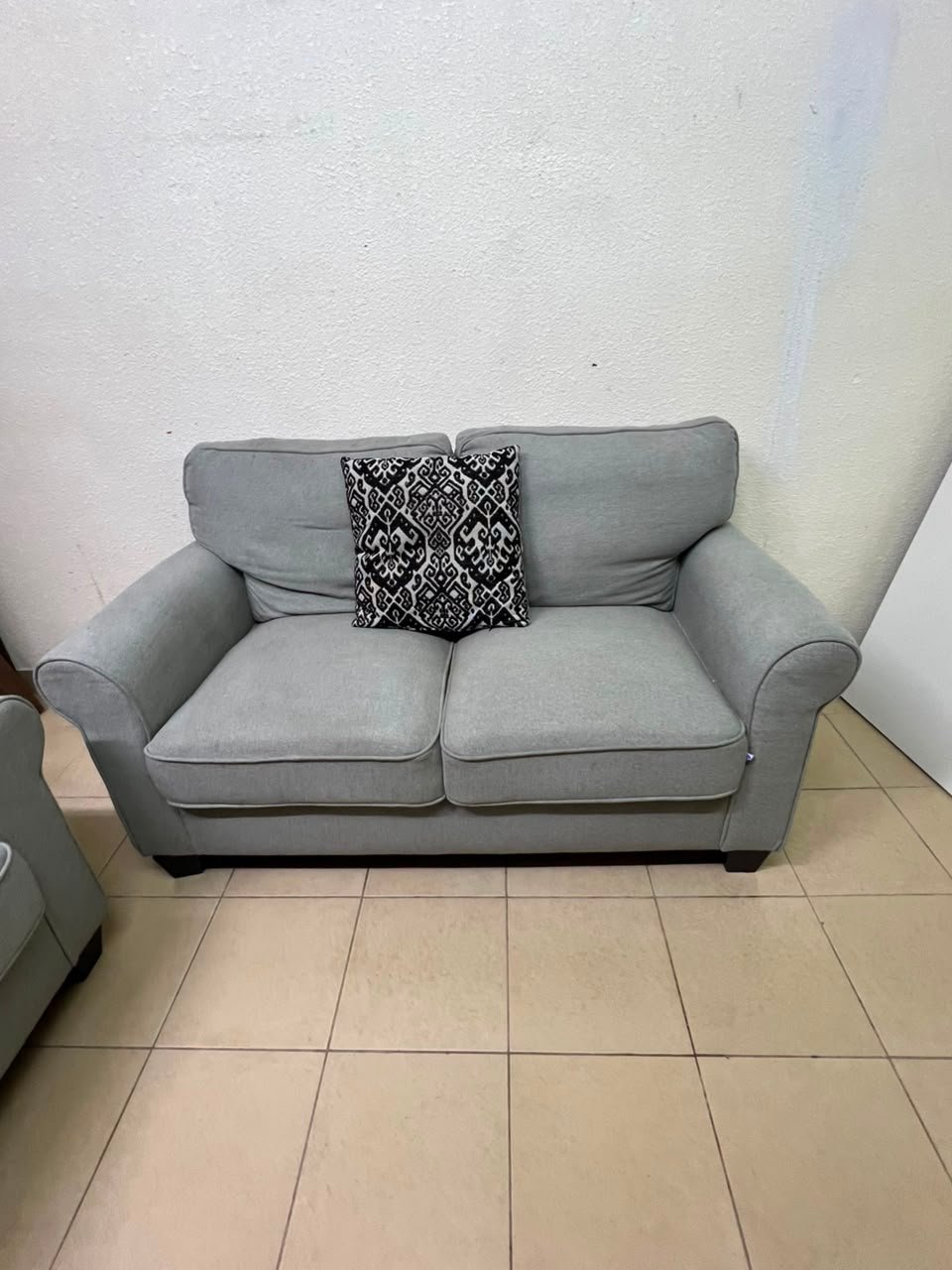 Classic Light Grey 2-Piece Sofa Set – Elegant Rolled Arm Design - Image 5