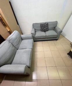 Classic Light Grey 2-Piece Sofa Set – Elegant Rolled Arm Design - Image 6