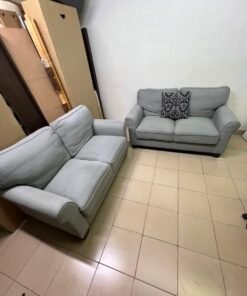 Classic Light Grey 2-Piece Sofa Set – Elegant Rolled Arm Design - Image 8
