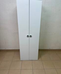 Slim White 2-Door Storage Cabinet / Wardrobe – Minimalist & Space-Saving