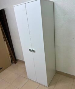 Slim White 2-Door Storage Cabinet / Wardrobe – Minimalist & Space-Saving - Image 5
