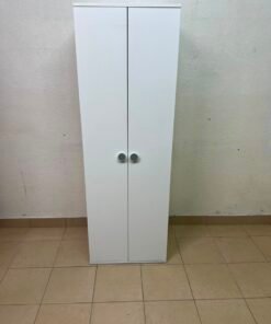 Slim White 2-Door Storage Cabinet / Wardrobe – Minimalist & Space-Saving - Image 7
