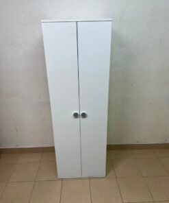 Slim White 2-Door Storage Cabinet / Wardrobe – Minimalist & Space-Saving - Image 8