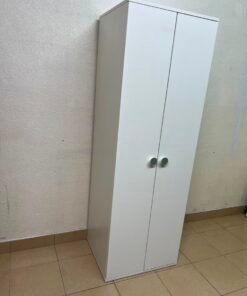Slim White 2-Door Storage Cabinet / Wardrobe – Minimalist & Space-Saving - Image 10