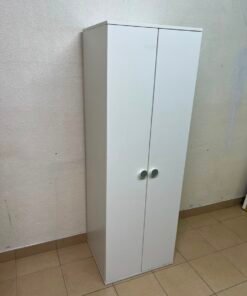 Slim White 2-Door Storage Cabinet / Wardrobe – Minimalist & Space-Saving - Image 11