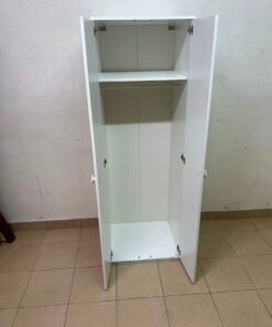 Slim White 2-Door Storage Cabinet / Wardrobe – Minimalist & Space-Saving - Image 12