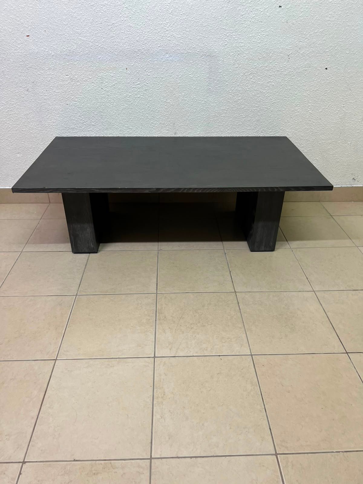 Minimalist Dark Wood Block Coffee Table – Solid, Sturdy & Modern - Image 2
