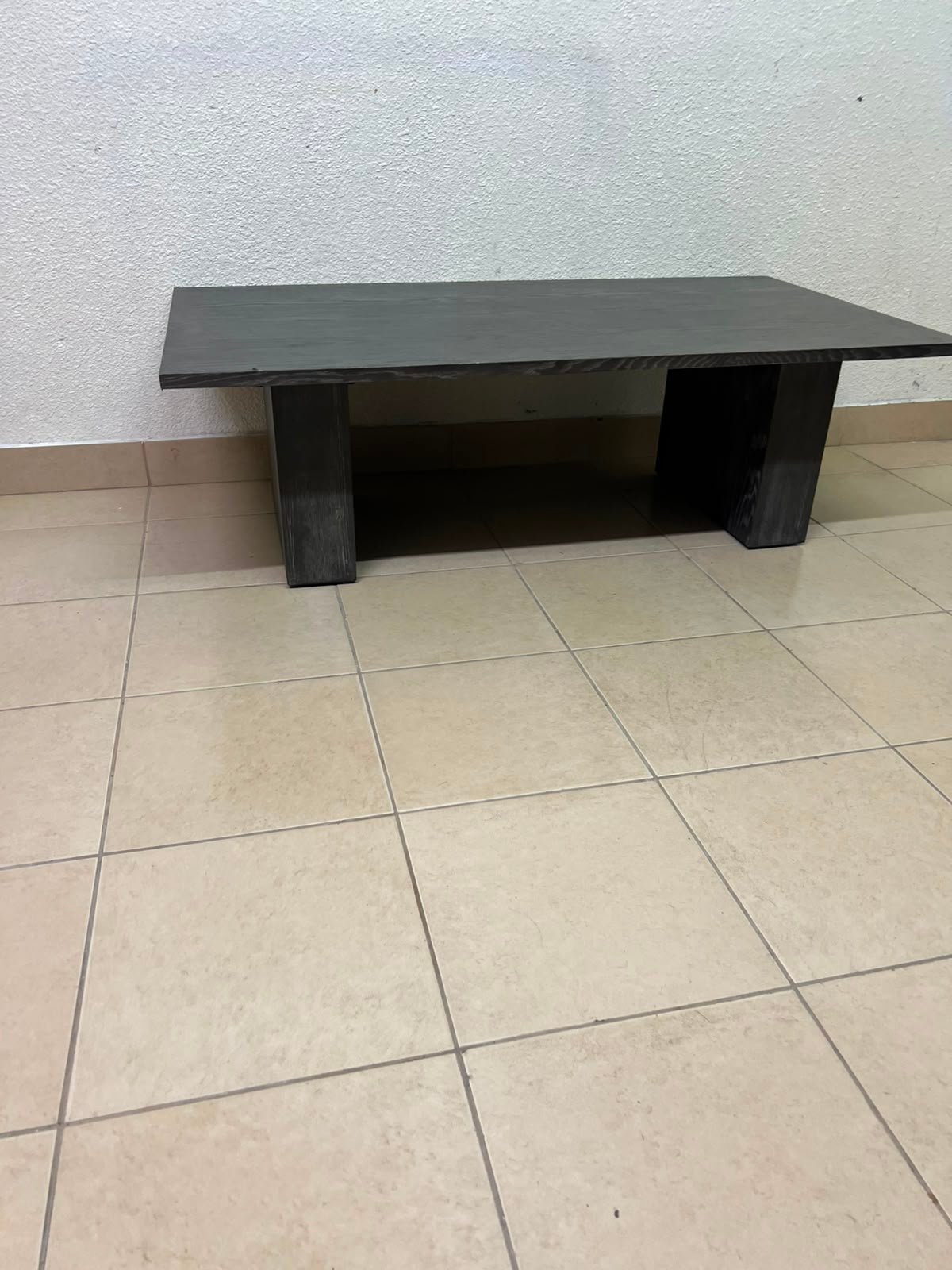 Minimalist Dark Wood Block Coffee Table – Solid, Sturdy & Modern - Image 3