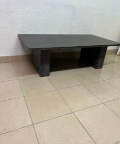 Minimalist Dark Wood Block Coffee Table – Solid, Sturdy & Modern - Image 4