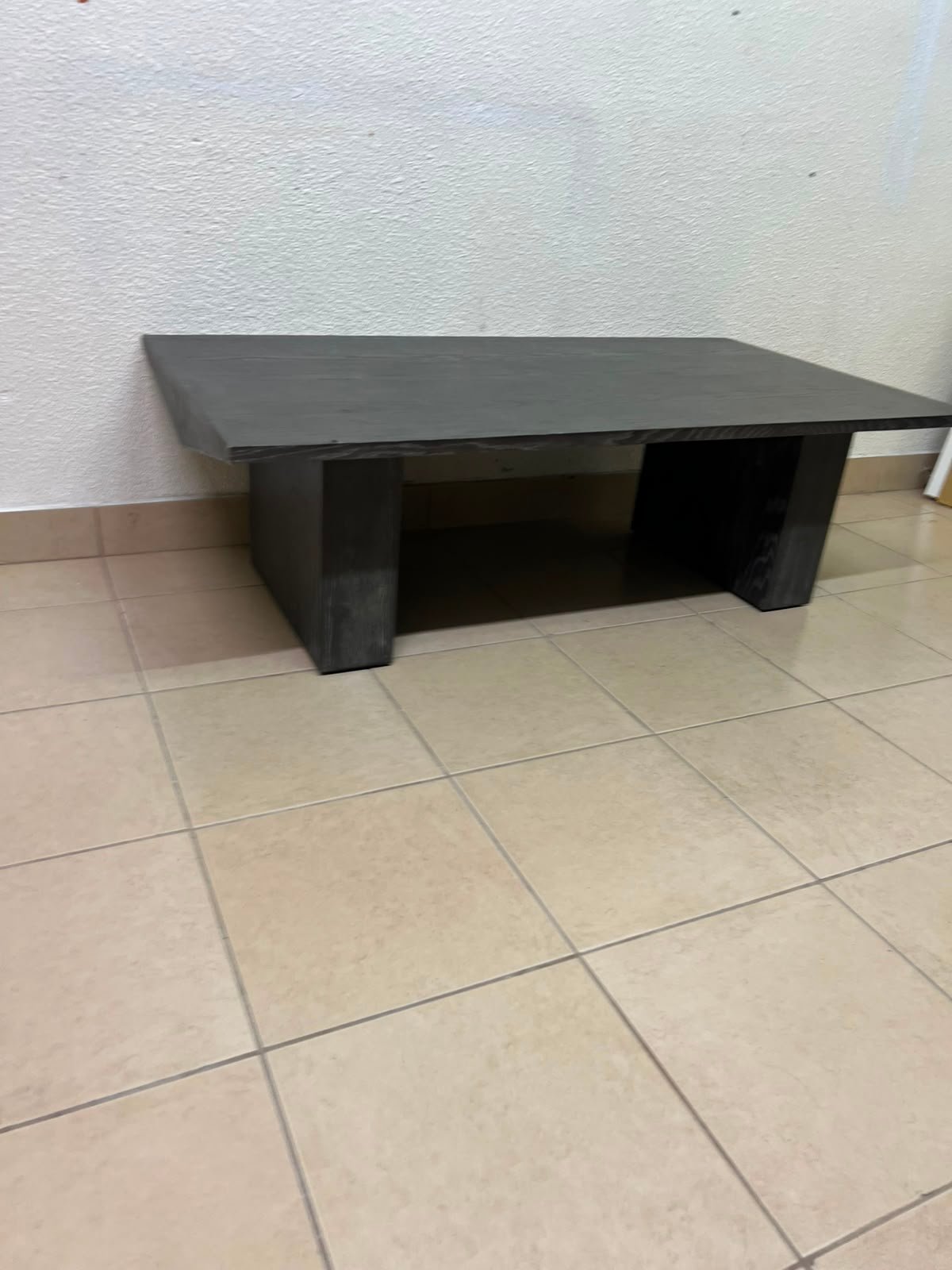 Minimalist Dark Wood Block Coffee Table – Solid, Sturdy & Modern - Image 4
