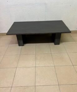 Minimalist Dark Wood Block Coffee Table – Solid, Sturdy & Modern