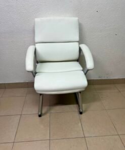 Modern White PU Leather Office Guest Chair with Chrome Cantilever Base – Ergonomic & Elegant - Image 6