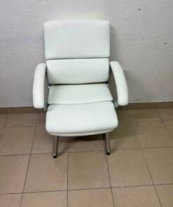 Modern White PU Leather Office Guest Chair with Chrome Cantilever Base – Ergonomic & Elegant - Image 5