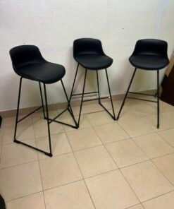 Modern Black Bar Stool with Sculpted Seat & Matte Metal Frame – Sold Individually or as a Set of 3 - Image 2
