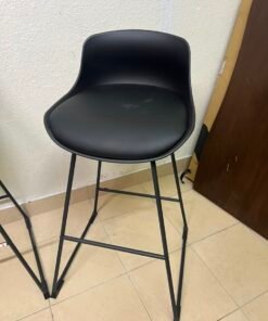 Modern Black Bar Stool with Sculpted Seat & Matte Metal Frame – Sold Individually or as a Set of 3 - Image 4