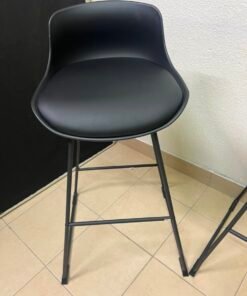 Modern Black Bar Stool with Sculpted Seat & Matte Metal Frame – Sold Individually or as a Set of 3 - Image 5