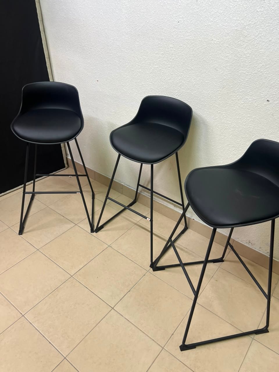 Modern Black Bar Stool with Sculpted Seat & Matte Metal Frame – Sold Individually or as a Set of 3 - Image 6