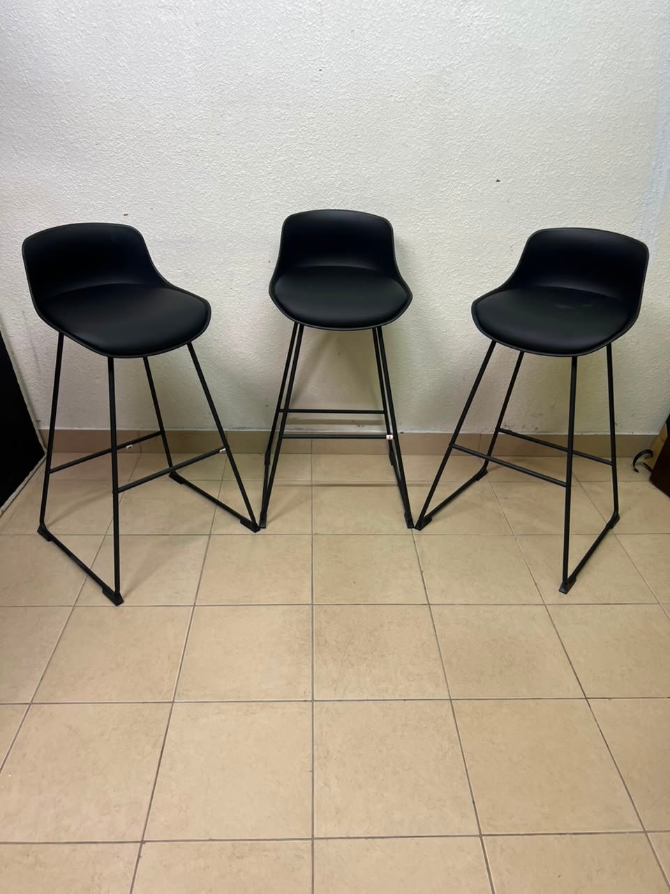 Modern Black Bar Stool with Sculpted Seat & Matte Metal Frame – Sold Individually or as a Set of 3 - Image 7