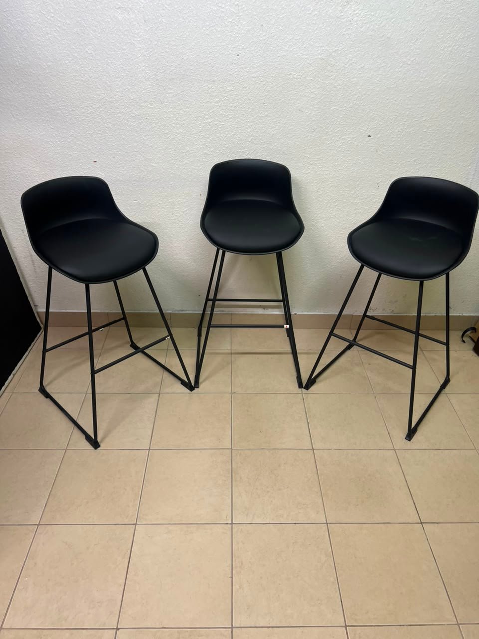 Modern Black Bar Stool with Sculpted Seat & Matte Metal Frame – Sold Individually or as a Set of 3 - Image 8