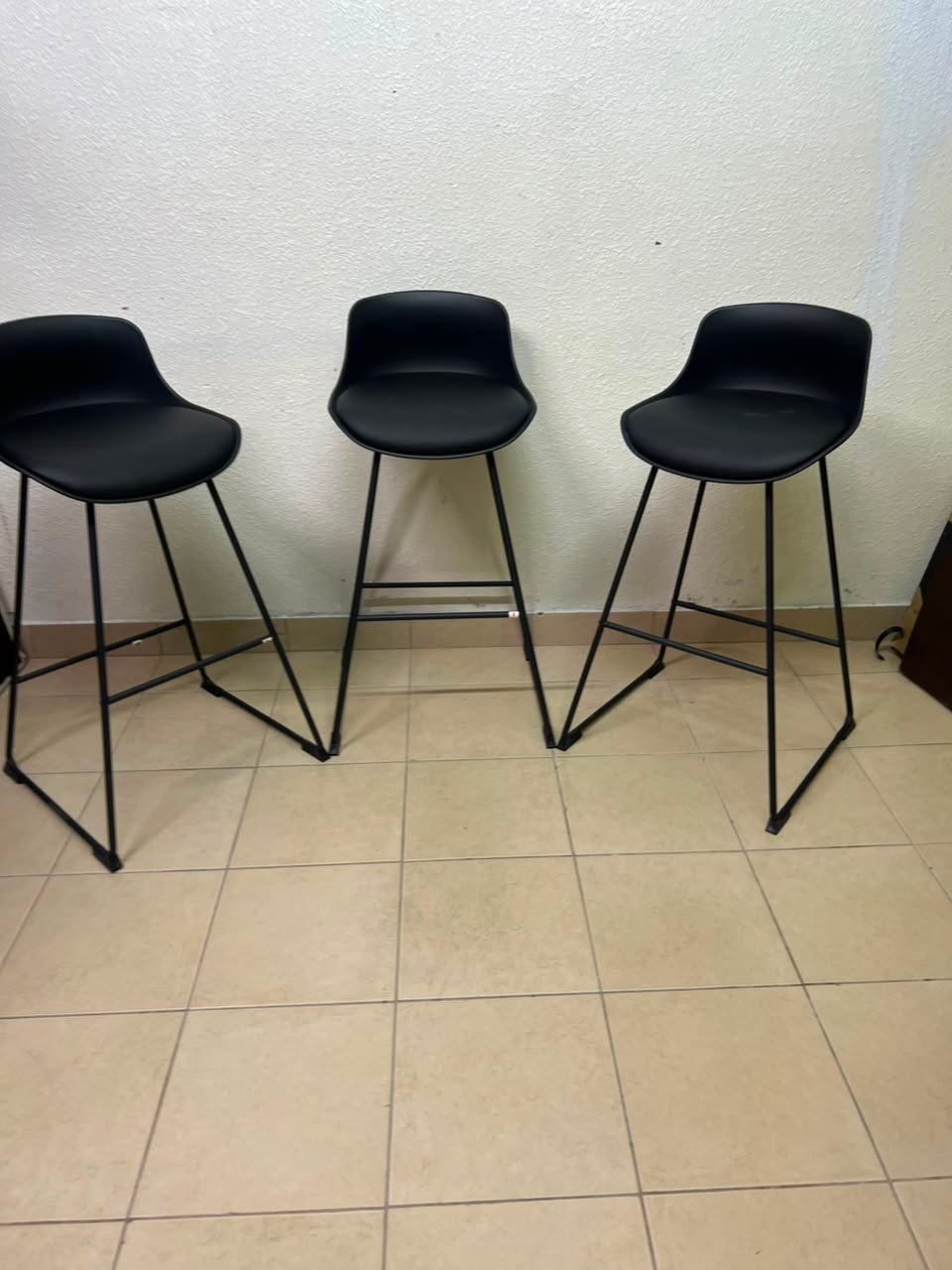 Modern Black Bar Stool with Sculpted Seat & Matte Metal Frame – Sold Individually or as a Set of 3 - Image 9