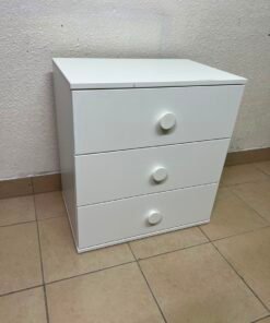 Modern White 3-Drawer Nightstand / Storage Cabinet – Minimalist Bedside Table with Round Knobs - Image 13