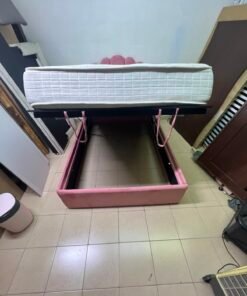 Pink Velvet Scalloped Single Bed with Quilted Mattress – Upholstered Kids'/Teen Bedroom Furniture - Image 7