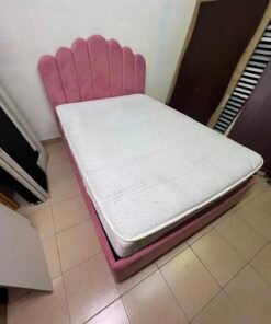 Pink Velvet Scalloped Single Bed with Quilted Mattress – Upholstered Kids'/Teen Bedroom Furniture - Image 13