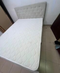 Light Grey Tufted Storage Bed with Diamond Quilted Mattress – Single Platform Bed with 2 Under-Bed Drawers - Image 5