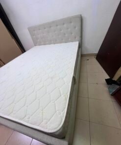 Light Grey Tufted Storage Bed with Diamond Quilted Mattress – Single Platform Bed with 2 Under-Bed Drawers - Image 8