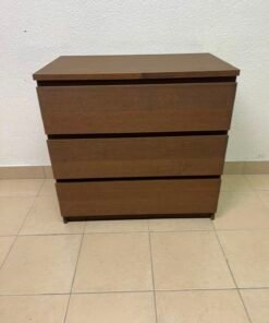 Minimalist Walnut 3-Drawer Chest / Nightstand – Handleless Design with Rich Wood Grain Finish - Image 5