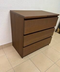 Minimalist Walnut 3-Drawer Chest / Nightstand – Handleless Design with Rich Wood Grain Finish - Image 7