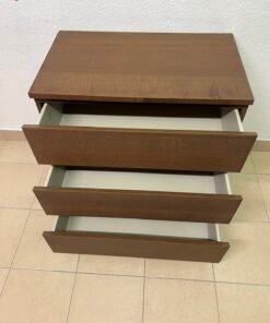 Minimalist Walnut 3-Drawer Chest / Nightstand – Handleless Design with Rich Wood Grain Finish - Image 8