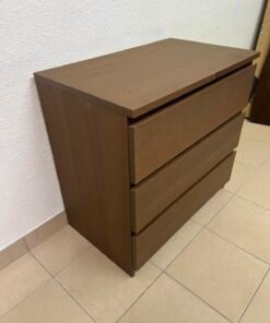 Minimalist Walnut 3-Drawer Chest / Nightstand – Handleless Design with Rich Wood Grain Finish - Image 13