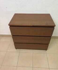 Minimalist Walnut 3-Drawer Chest / Nightstand – Handleless Design with Rich Wood Grain Finish - Image 14
