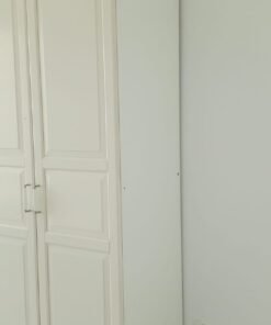 Classic White 2-Door Wardrobe / Armoire – Paneled Bedroom Storage Closet with Vertical Silver Handles - Image 2