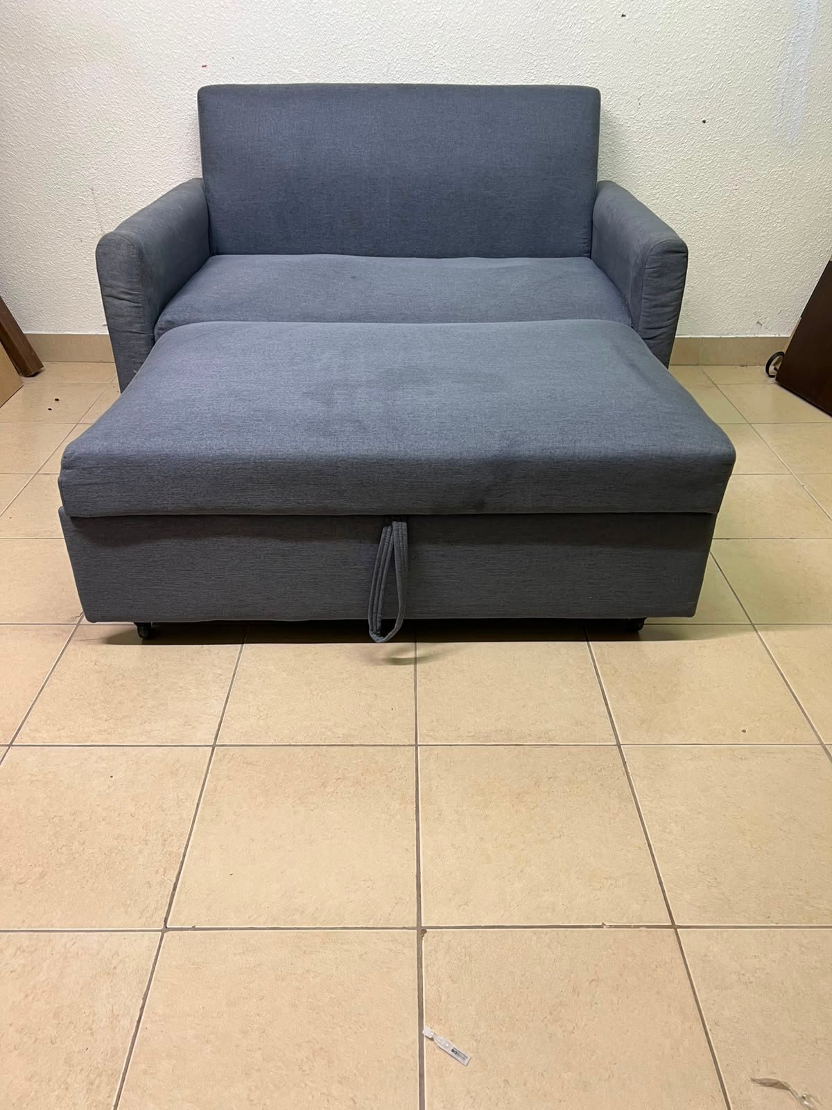 Compact Dark Slate-Grey 2-Seater Loveseat – Minimalist Fabric Sofa with Sturdy Frame for Apartments, Dorms & Guest Rooms - Image 2