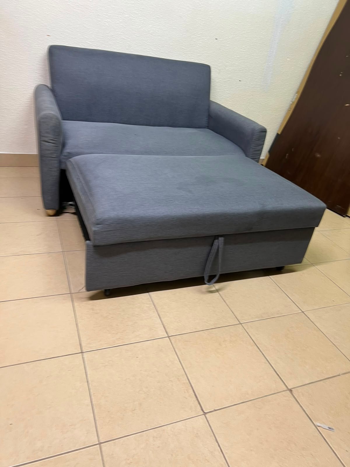 Compact Dark Slate-Grey 2-Seater Loveseat – Minimalist Fabric Sofa with Sturdy Frame for Apartments, Dorms & Guest Rooms - Image 4