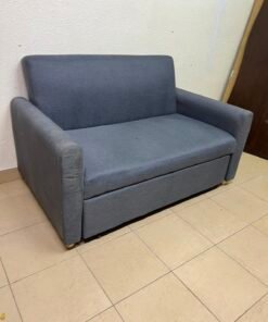 Compact Dark Slate-Grey 2-Seater Loveseat – Minimalist Fabric Sofa with Sturdy Frame for Apartments, Dorms & Guest Rooms - Image 5