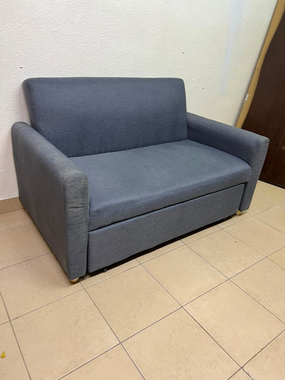 Compact Dark Slate-Grey 2-Seater Loveseat – Minimalist Fabric Sofa with Sturdy Frame for Apartments, Dorms & Guest Rooms - Image 5