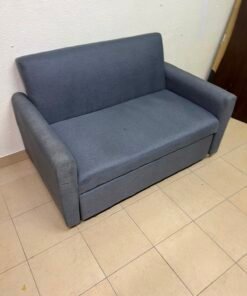 Compact Dark Slate-Grey 2-Seater Loveseat – Minimalist Fabric Sofa with Sturdy Frame for Apartments, Dorms & Guest Rooms - Image 8