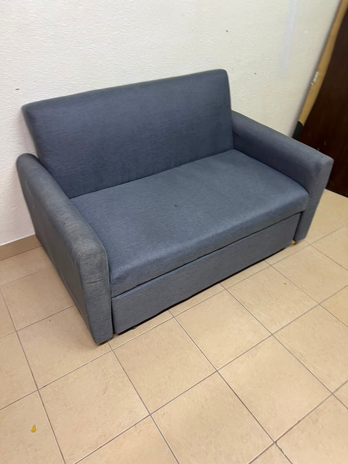 Compact Dark Slate-Grey 2-Seater Loveseat – Minimalist Fabric Sofa with Sturdy Frame for Apartments, Dorms & Guest Rooms - Image 8