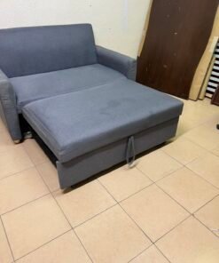 Compact Dark Slate-Grey 2-Seater Loveseat – Minimalist Fabric Sofa with Sturdy Frame for Apartments, Dorms & Guest Rooms - Image 11