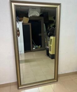 Large Ornate Gold Framed Full-Length Mirror – Classic Wall Mirror with Beaded & Rope Twist Detailing for Bedroom, Hallway, or Dressing Room - Image 4