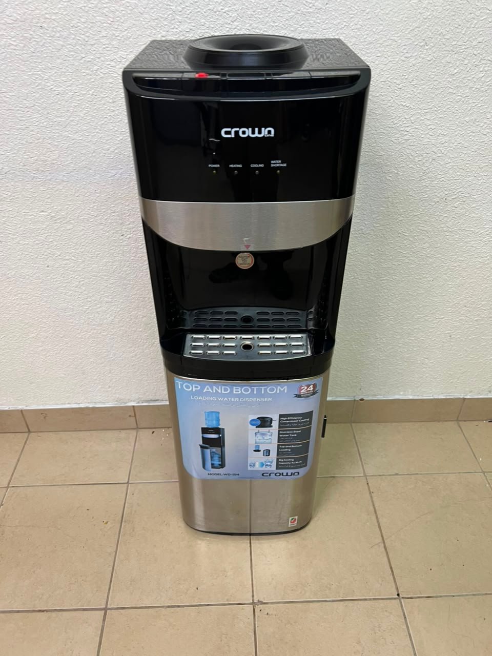 Crownline WD-194 Water Dispensing Unit, a standalone water cooler available in black and silver - Image 8