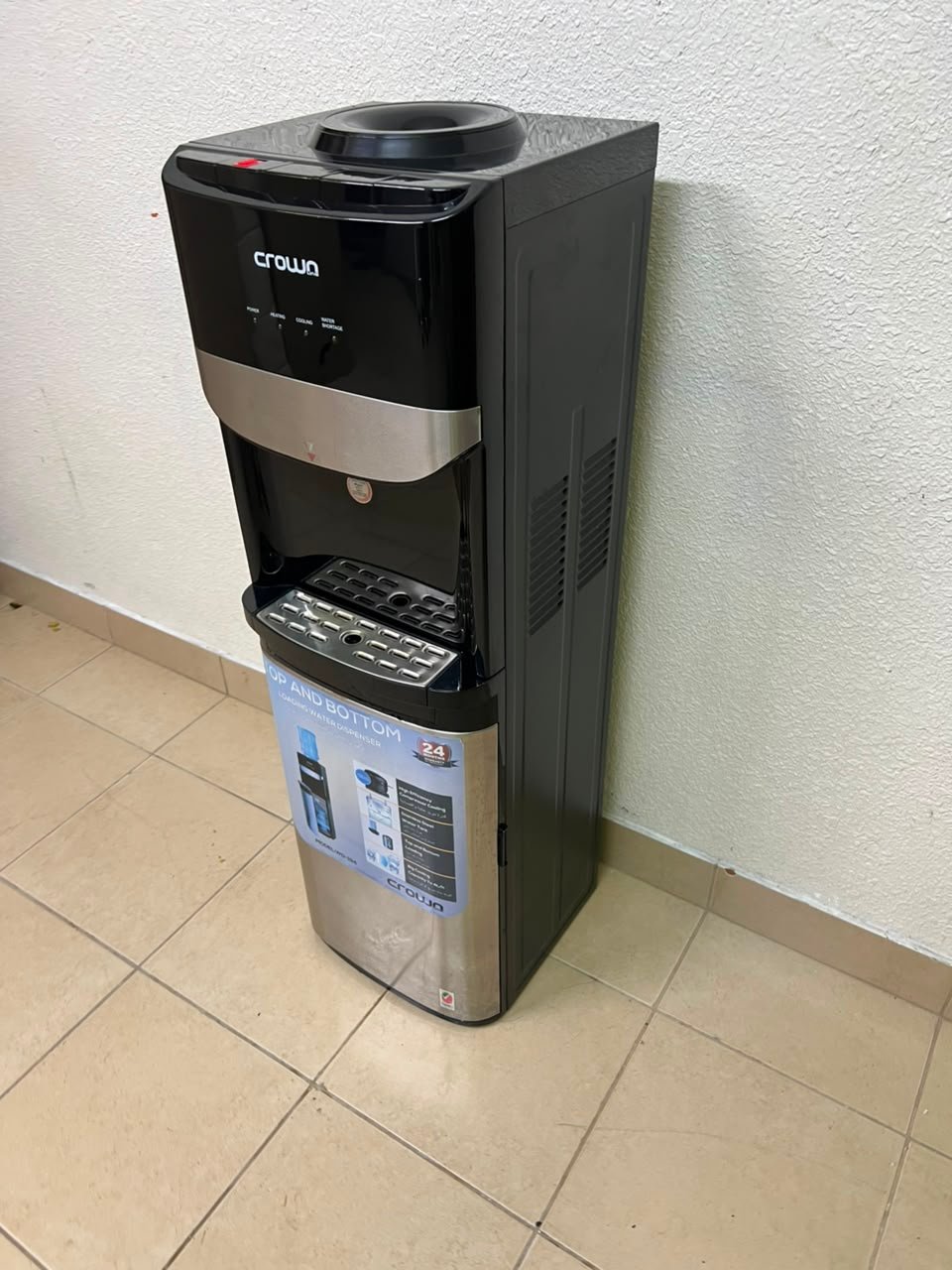 Crownline WD-194 Water Dispensing Unit, a standalone water cooler available in black and silver - Image 2