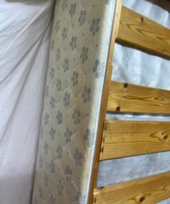 IKEA SULTAN Mattress with White Fitted Sheet – Quilted Cream Fabric with Grey Floral Pattern - Image 4