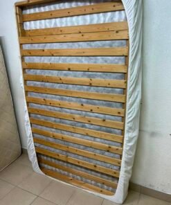 IKEA SULTAN Mattress with White Fitted Sheet – Quilted Cream Fabric with Grey Floral Pattern - Image 8