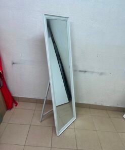 Modern White Full-Length Standing Mirror with Foldable Easel Stand – Rectangular Floor Mirror for Bedroom, Dressing Room & Hallway
